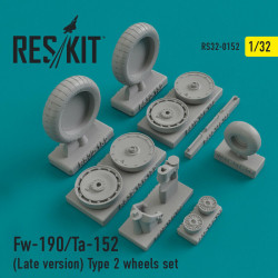 Reskit RS32-0152 - 1/32 Fw-190/Ta-152 (Late version) Type 2 wheels set, scale
