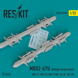 Reskit RS32-0158 - 1/32 MBD2-67U 2 pcs Multiple Bomb Racks, scale model