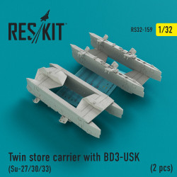 Reskit RS32-0159 - 1/32 Twin store carrier with BD3-USK (Su-27/30/33) (2 pcs)