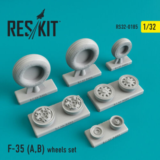 Reskit RS32-0185 - 1/32 F-35 (A,B) wheels set, scale model detail kit