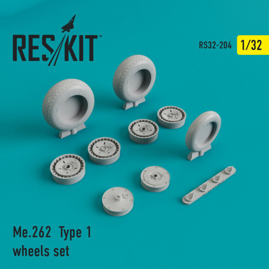 Reskit RS32-0204 - 1/32 Me.262 Type 1 wheels set detail, scale model kit