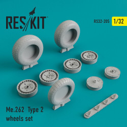 Reskit RS32-0205 - 1/32 Me.262 Type 2 wheels set, scale model kit