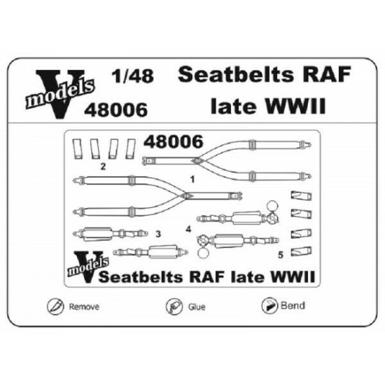 Vmodels 48005 - 1/48 - Photo-etched Seatbelts USAAF WWII