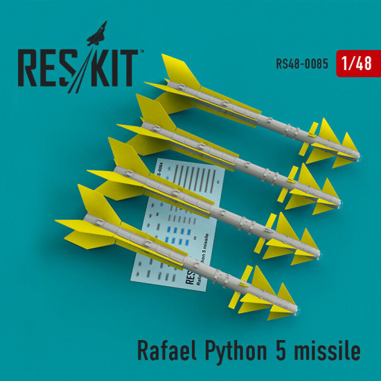 Reskit RS48-0085 - 1/48 - Rafael Python 5 missile (4 pcs) Resin Detail Reskit RS48-0085 - 1/48 - Rafael Python 5 missile (4 pcs) Resin Detail