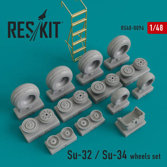 Reskit RS48-0096 - 1/48 Aircraft Wheels Set Su-32 / Su-34 Resin Detail model