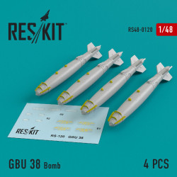 Reskit RS48-0120 - 1/48 - GBU 38 Bomb (4 pcs) Resin Detail scale model kit