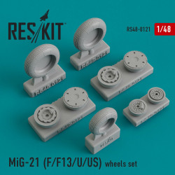 Reskit RS48-0121 - 1/48 – Wheels set for MiG-21 (F/F13/U/US) Resin Detail