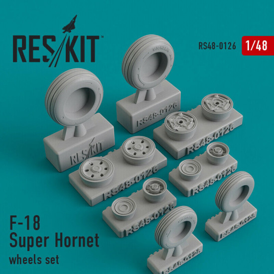 Reskit RS48-0126 - 1/48 Wheels set for F-18 Super Hornet Resin Detail