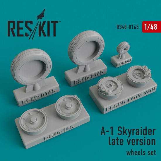 Reskit RS48-0165 - 1/48 - Wheels set for A-1 Skyraider late version Resin Detail