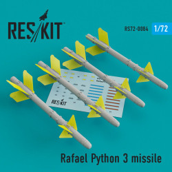 Reskit RS72-0084 - 1/72 - Rafael Python 3 missile (4 pcs) Resin Detail