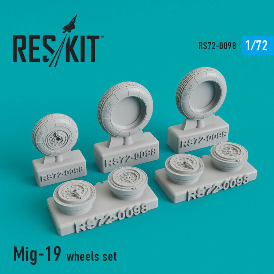 Reskit RS72-0098 - 1/72 - Resin wheels set for Mig-19 Resin Detail