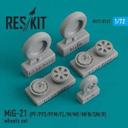 Reskit RS72-0122 - 1/72 Resin wheels set MiG-21(PF/PFS/PFM/FL/M/MF/MFN/SM/R)