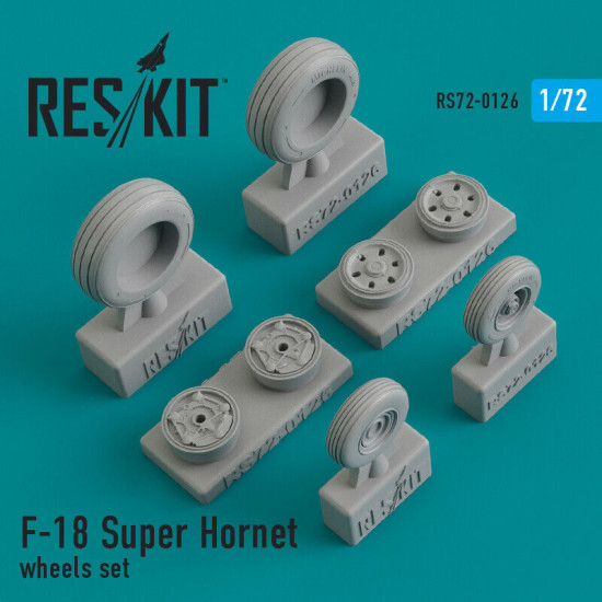 Reskit RS72-0126 - 1/72 - Resin wheels set F-18 Super Hornet Resin Detail