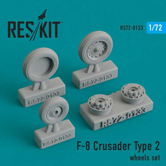 Reskit RS72-0133 - 1/72 - Resin wheels set for F-8 Crusader Type 2 Resin Detail