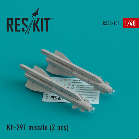 Reskit RS48-0101 - 1/48 - Kh-29T (AS-14B Kedge) missile (2 pcs) Resin Detail Reskit RS48-0101 - 1/48 - Kh-29T (AS-14B Kedge) missile (2 pcs) Resin Detail