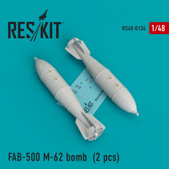 Reskit RS48-0134 - 1/48 - FAB-500 M-62 bomb (2 pcs) model, Resin Detail