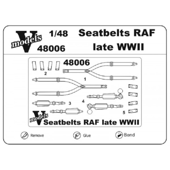 Vmodels 48006 - 1/48 - Photo-etched Seatbelts RAF WWII (late series)