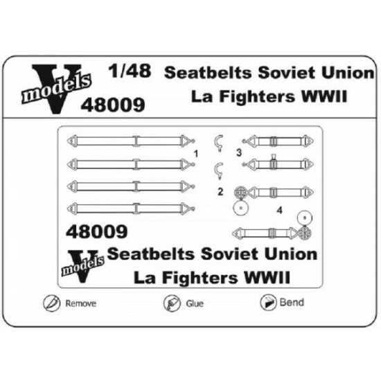Vmodels 48009 - 1/48 - Photo-etched Seatbelts Soviet La Fighters WWII