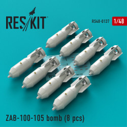 Reskit RS48-0137 - 1/48 - ZAB-100-105 bomb (8 pcs), Resin Detail model