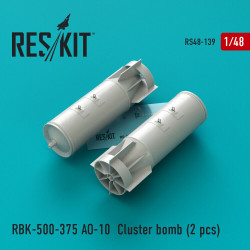 Reskit RS48-0139 - 1/48 RBK-500-375 AO-10 Cluster bomb (2 pcs), Resin Detail