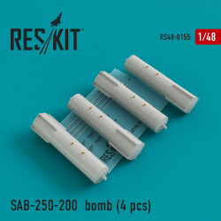 Reskit RS48-0155 - 1/48 SAB-250-200 bomb (4 pcs) scale Resin Detail kit