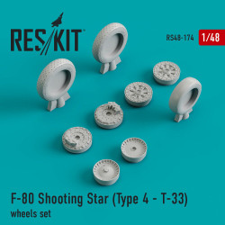 Reskit RS48-0174 - 1/48 F-80 Shooting Star (Type 4 - T-33) wheels set scale kit