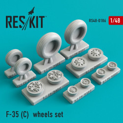 Reskit RS48-0186 - 1/48 F-35 (C) wheels set, scale kit model detail