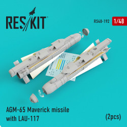 Reskit RS48-0192 - 1/48 AGM-65 Maverick missile with LAU-117 (2pcs) scale kit