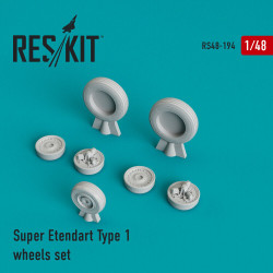 Reskit RS48-0194 - 1/48 Super Etendard Type 1 wheels set, scale Resin Detail kit