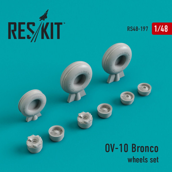 Reskit RS48-0197 - 1/48 OV-10 Bronco wheels set, scale Resin Detail kit
