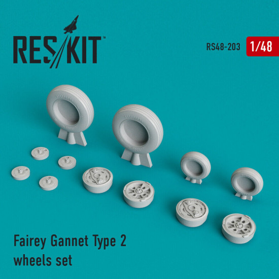 Reskit RS48-0203 - 1/48 Fairey Gannet Type 2 wheels set, scale Resin Detail kit Reskit RS48-0203 - 1/48 Fairey Gannet Type 2 wheels set, scale Resin Detail kit
