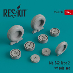 Reskit RS48-0205 - 1/48 Me.262 Type 2 wheels set, scale Resin Detail kit