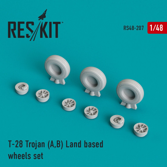 Reskit RS48-0207 - 1/48 T-28 Trojan (A,B) Land based wheels set scale resin kit