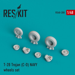 Reskit RS48-0208 - 1/48 T-28 Trojan (C-D) NAVY wheels set scale resin kit