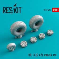 Reskit RS48-0214 - 1/48 DC- 3 (C-47) wheels set scale Resin Detail kit