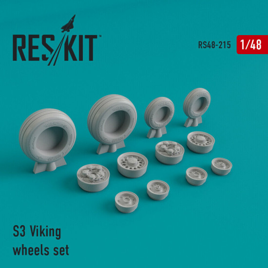 Reskit RS48-0215 - 1/48 S-3 Viking wheels set, model scale Resin Detail kit