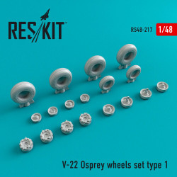 Reskit RS48-0217 - 1/48 V-22 Osprey Type 1 wheels set, model scale Resin Detail