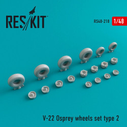 Reskit RS48-0218 - 1/48 V-22 Osprey Type 2 wheels set, model scale Resin Detail