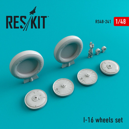 Reskit RS48-0241 - 1/48 I-16 wheels set, scale model Resin Detail kit