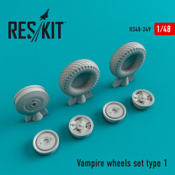 Reskit RS48-0249 - 1/48 Vampire type 1 wheels set, scale model Resin Detail kit