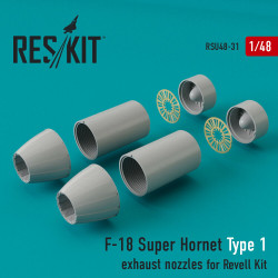 Reskit RSU48-0031 - 1/48 F-18 Super Hornet Type 1 exhaust nozzles for Revell Kit