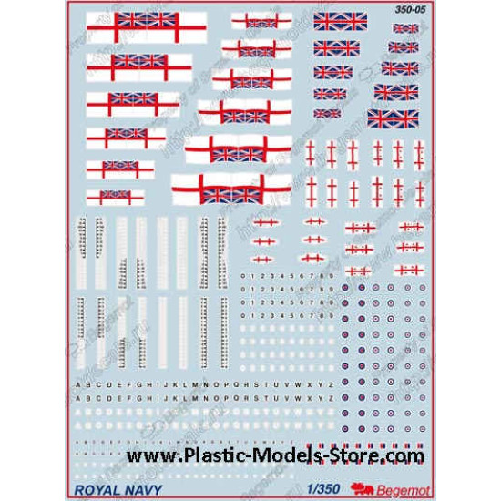 Royal NAVY British decals set 1/350 BEGEMOT 350005