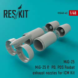 Reskit RSU48-0043 - 1/48 MiG-25 P, PD, PDS Foxbat exhaust nozzles for ICM Kit
