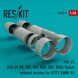 Reskit RSU48-0045 - 1/48 MiG-25 Foxbat exhaust nozzles for KITTY HAWK Kit model