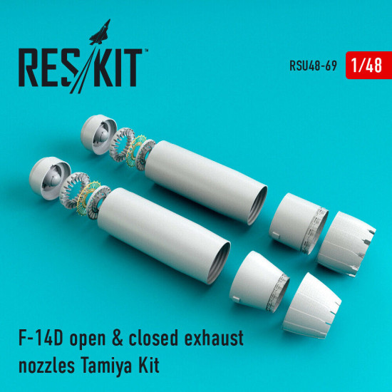 Reskit RSU48-0069 - 1/48 F-14D Tomcat open & closed exhaust nozzles for Tamiya Reskit RSU48-0069 - 1/48 F-14D Tomcat open & closed exhaust nozzles for Tamiya
