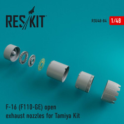 Reskit RSU48-0084 - 1/48 F-16 (F110-GE) open exhaust nozzles for Tamiya Kit