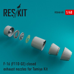 Reskit RSU48-0085 - 1/48 F-16 (F110-GE) closed exhaust nozzles for Tamiya Kit