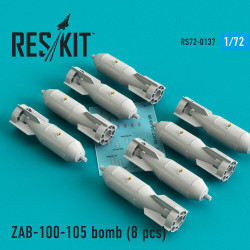 Reskit RS72-0137 - 1/72 ZAB-100-105 bomb (8 pcs), scale Resin model kit