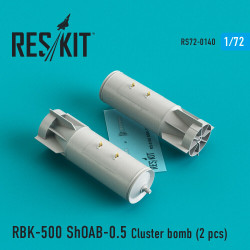 Reskit RS72-0140 - 1/72 RBK-500 ShOAB-0.5 Cluster bomb (2 pcs) scale Resin kit