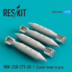 Reskit RS72-0142 - 1/72 RBK-250-275 AO-1 Cluster bomb (4 pcs), scale Resin kit